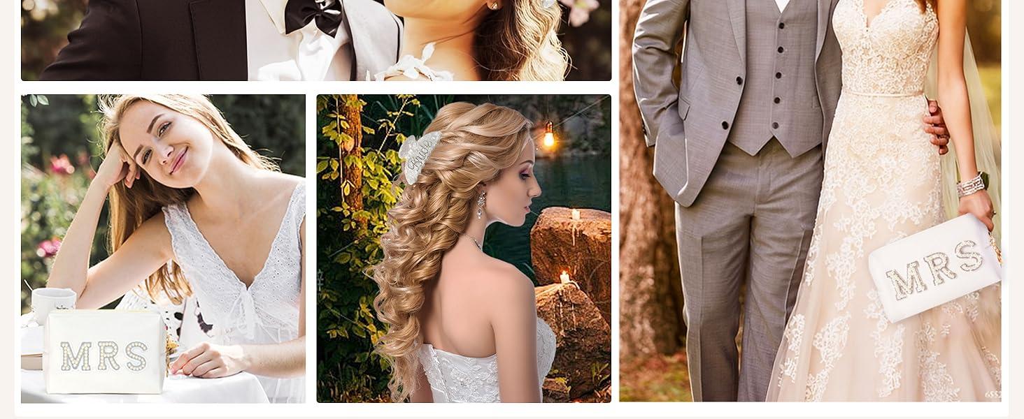 Bride To Be Gifts - Bridal Shower Gifts & Wedding Gifts for Bride - Gift Set: Makeup Bag, Slippers, Hair Clip - Bride Gifts