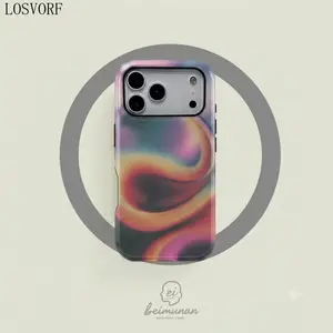 [Magnetic Compatible]Gradient Fluid Pattern Phone Case, Durable TPU Shockproof Protective Lightweight Fashion Cover Accessories Protective Cellphone Casing for iPhone 11-17 Pro Max, Samsung Galaxy S25-S23 Ultra, Smartphone Protection Casing Protector