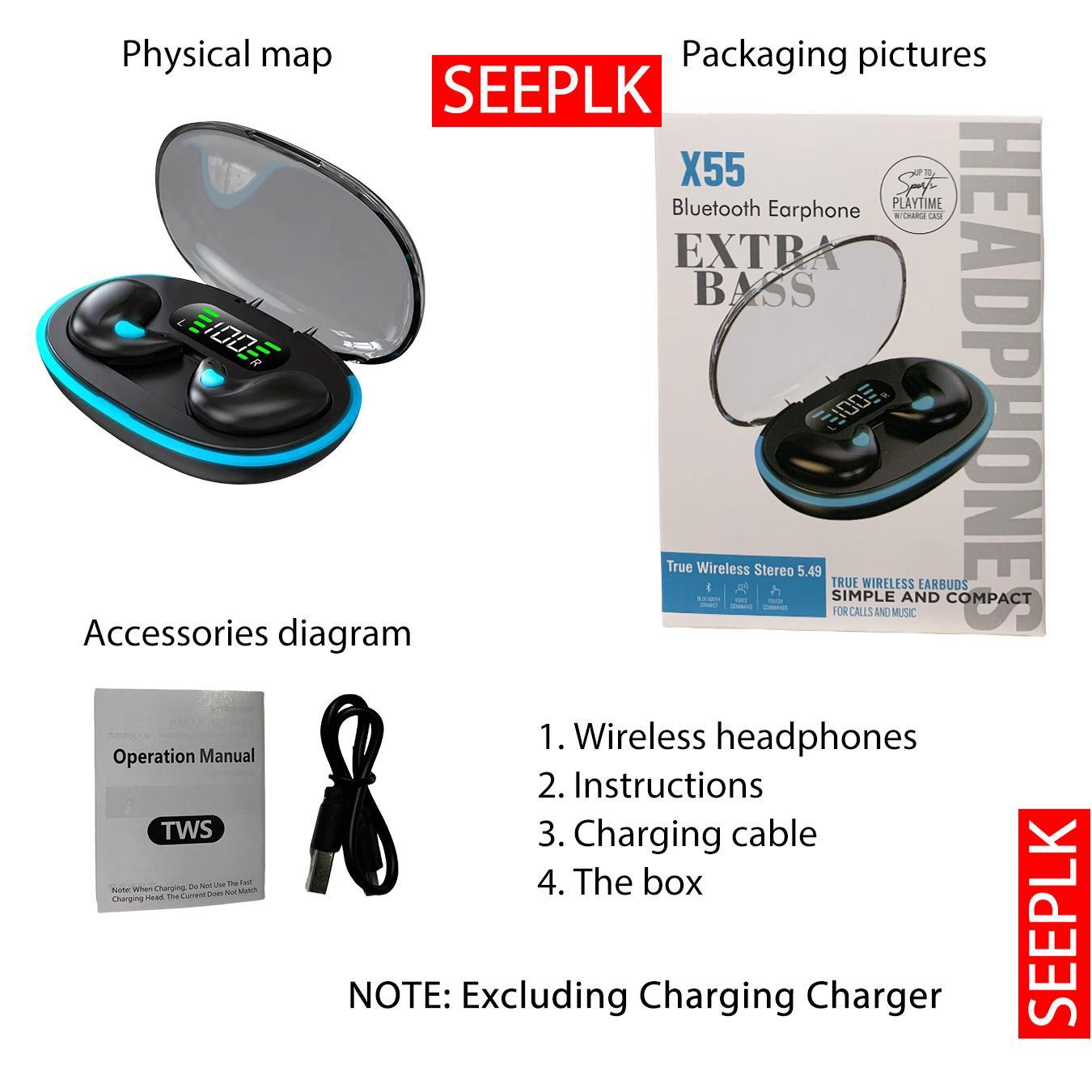 SEEPLK Wireless Sleep Earbuds, 1 Count Waterproof Sport Earbuds with Charging Case, Effortless Comfort Headphones for Active Lifestyles, Secure Fit for All-Day Use, Audio, Waterproof Wireless Earphones
