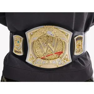 World Heavyweight Wrestling "Spinner" Championship Belt Replica (Adult Size, Rhinestone-Studded)