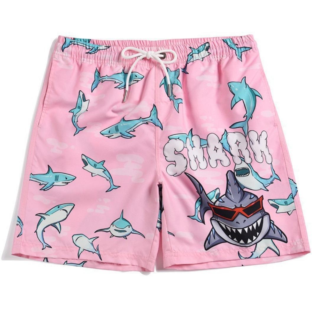 Summer Ice Cream Hawaiian Style Men's Quick-Drying Shorts Breathable Soft Comfortable Loose Plus Size Beach Swimwear Casual Shorts