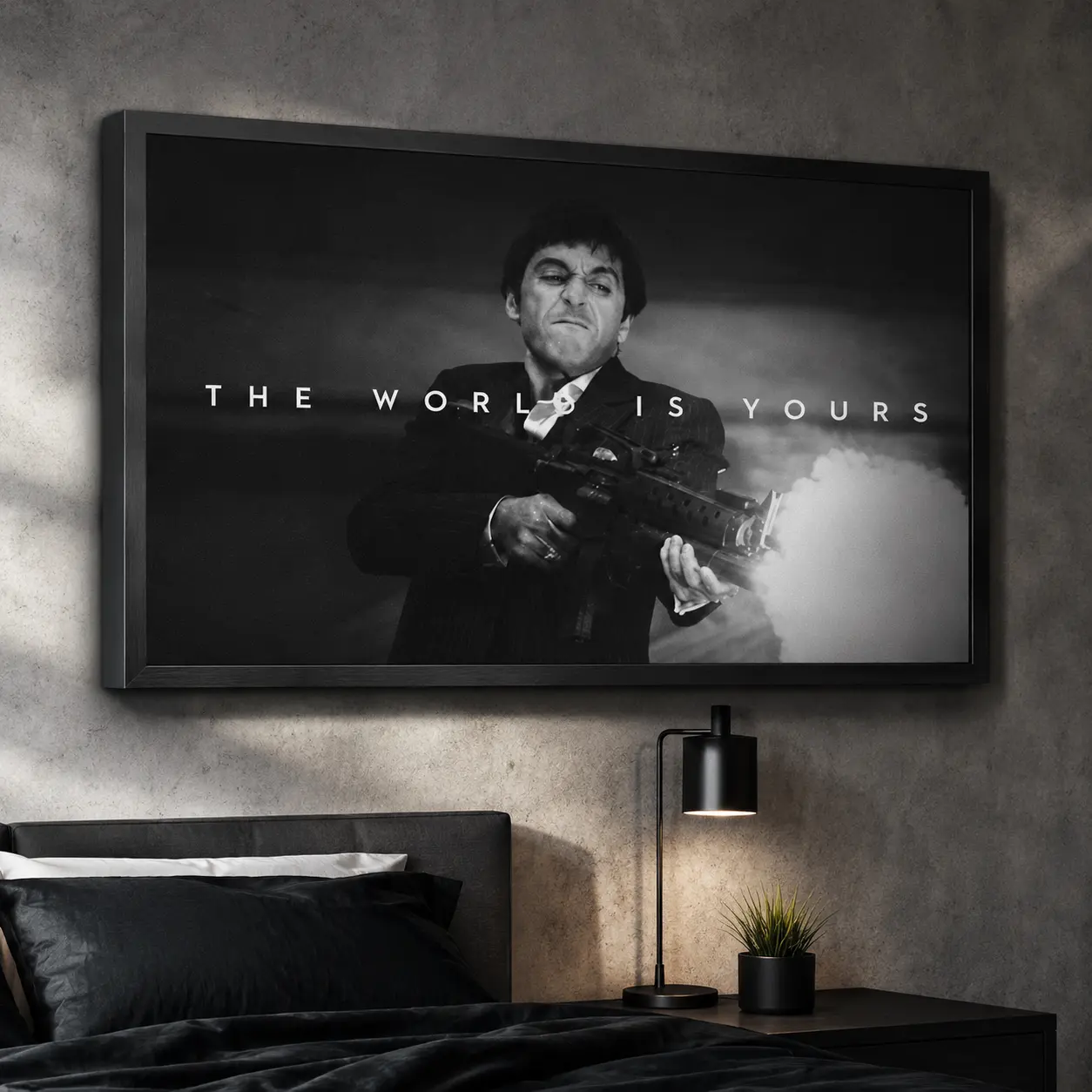 Iconic "The World Is Yours" Tony Montana Scarface Poster - A Motivational Wall Art Masterpiece.An Inspiring Addition for Any Space - Unframed beer Decor Glossy