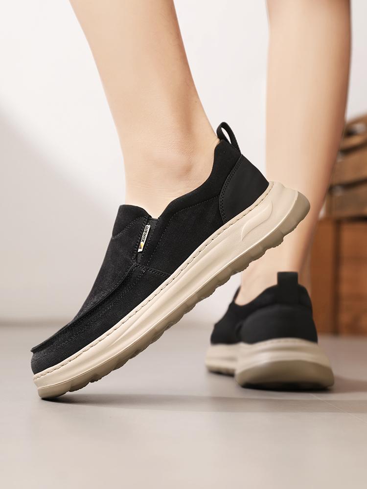 Men's Breathable Canvas Slip-Ons – Ultra Light, No Smell, Soft Sole Summer Shoes  5822