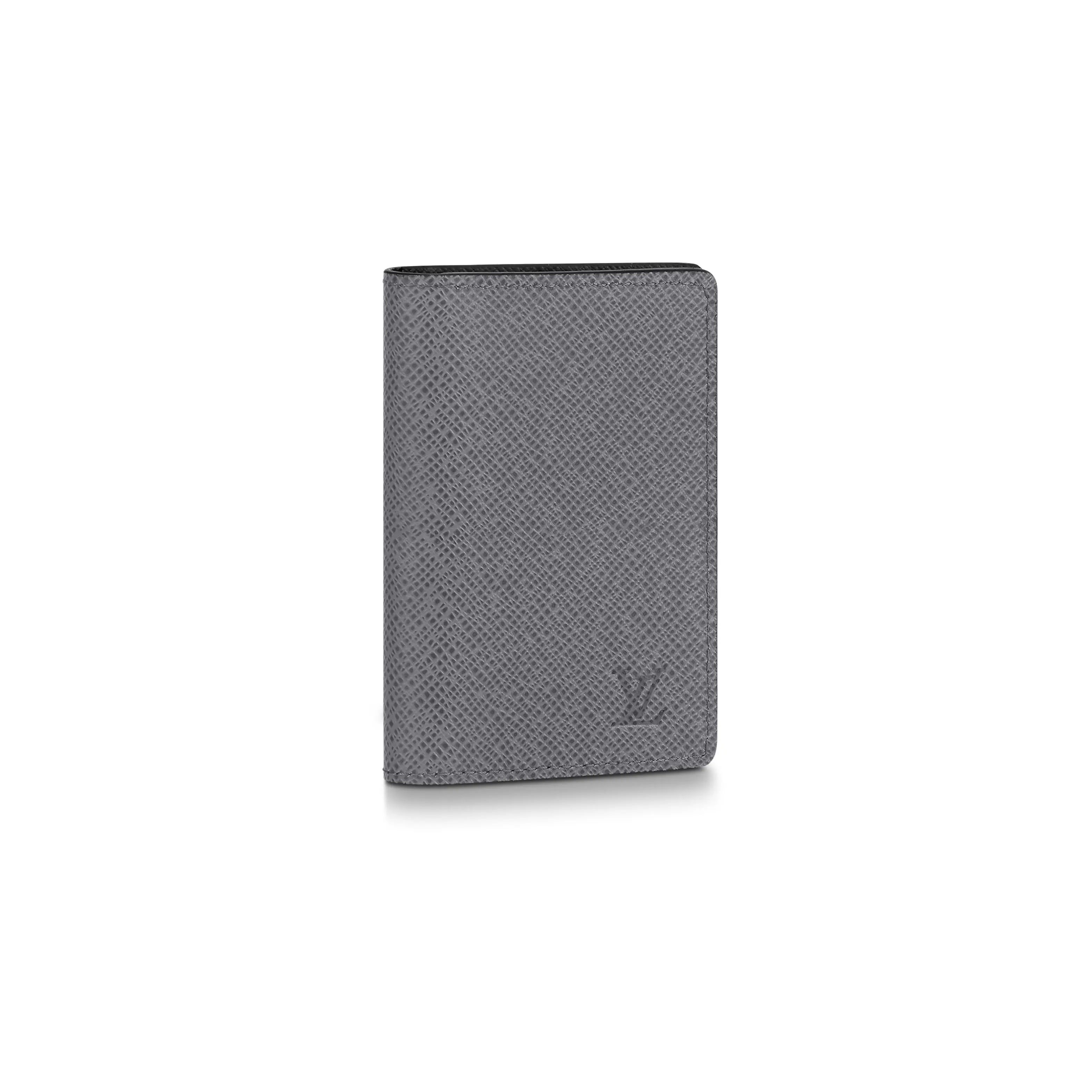 Louis Vuitton Taiga Leather Bifold Men's Wallet - Gray, Fabric-Lined, Hand-Built, Logo-Embellished, Artisanal, Boxed, Fabric-Lined Men's Wallets, Hand-Built Men's Wallets