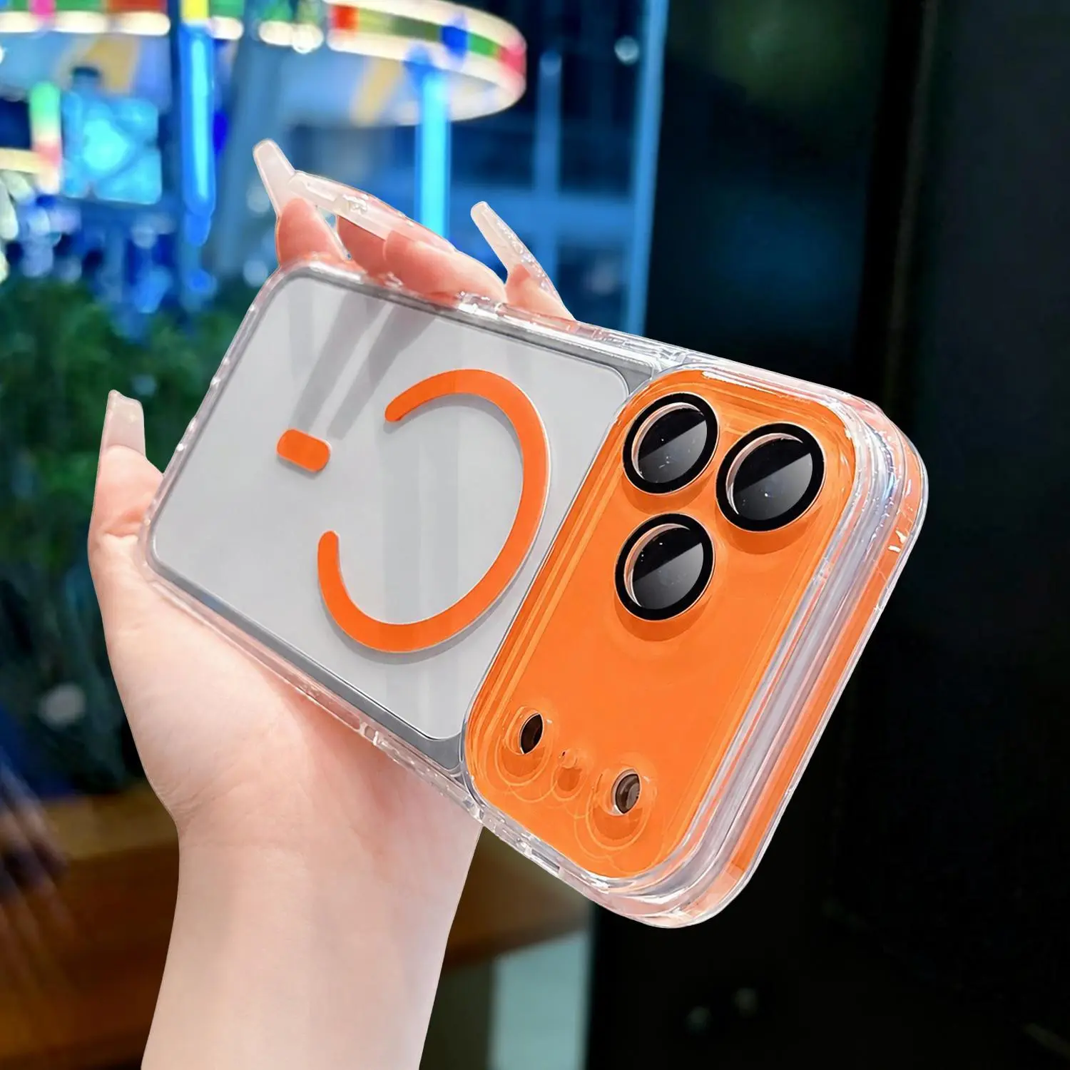 2in1 Magnetic Soft Silicone TPU Phone Case - Shockproof, Anti-Fall, Durable Protector, Transparent Lens Cover for iPhone 17 Pro Max Line, 16, 15, 14, 13 Multi-Model Mobile Phone Accessories, Protective Covers