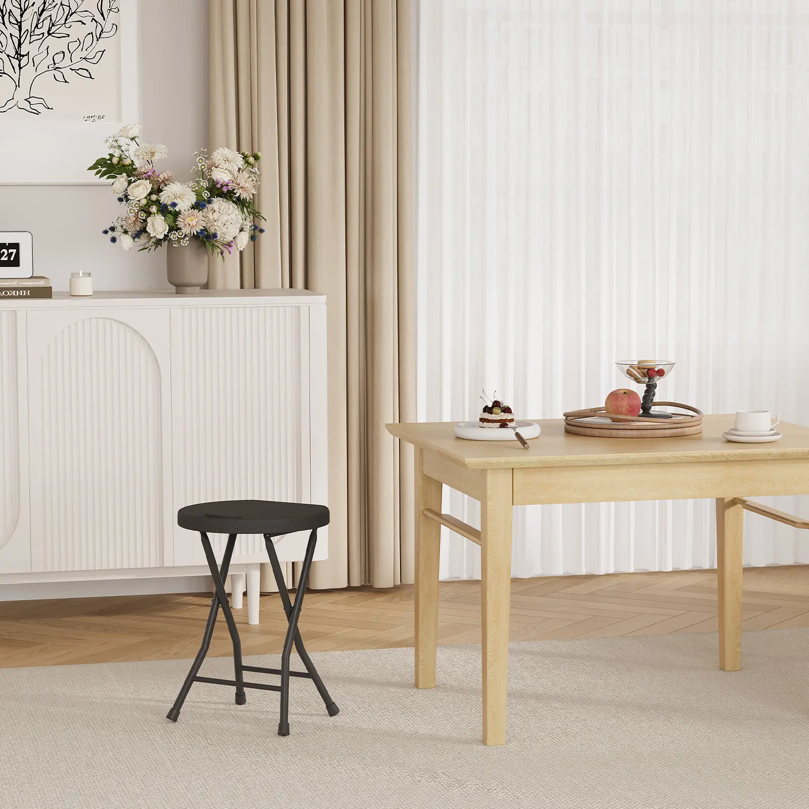Folding Stool with Handle, Folding Chair,Folding Bar Stool with Non-Slip Feet,Indoor and Outdoor Foldable Stool for Adults