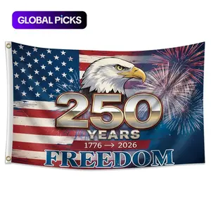 American Freedom 250th Anniversary Outdoor Flag, Bald Eagle Design, Patriotic Garden and House Flag, Indoor and Outdoor Decor, July 4th 1776-2026, Independence Day