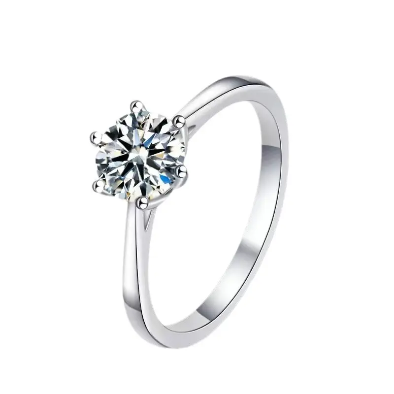 Women's Round Cut Solitaire Ring - Sparkling CZ Circle Form Female Wear, Silver-Tone Stackable Band, Multi-Size Christmas Gift Idea Stocking Stuffer