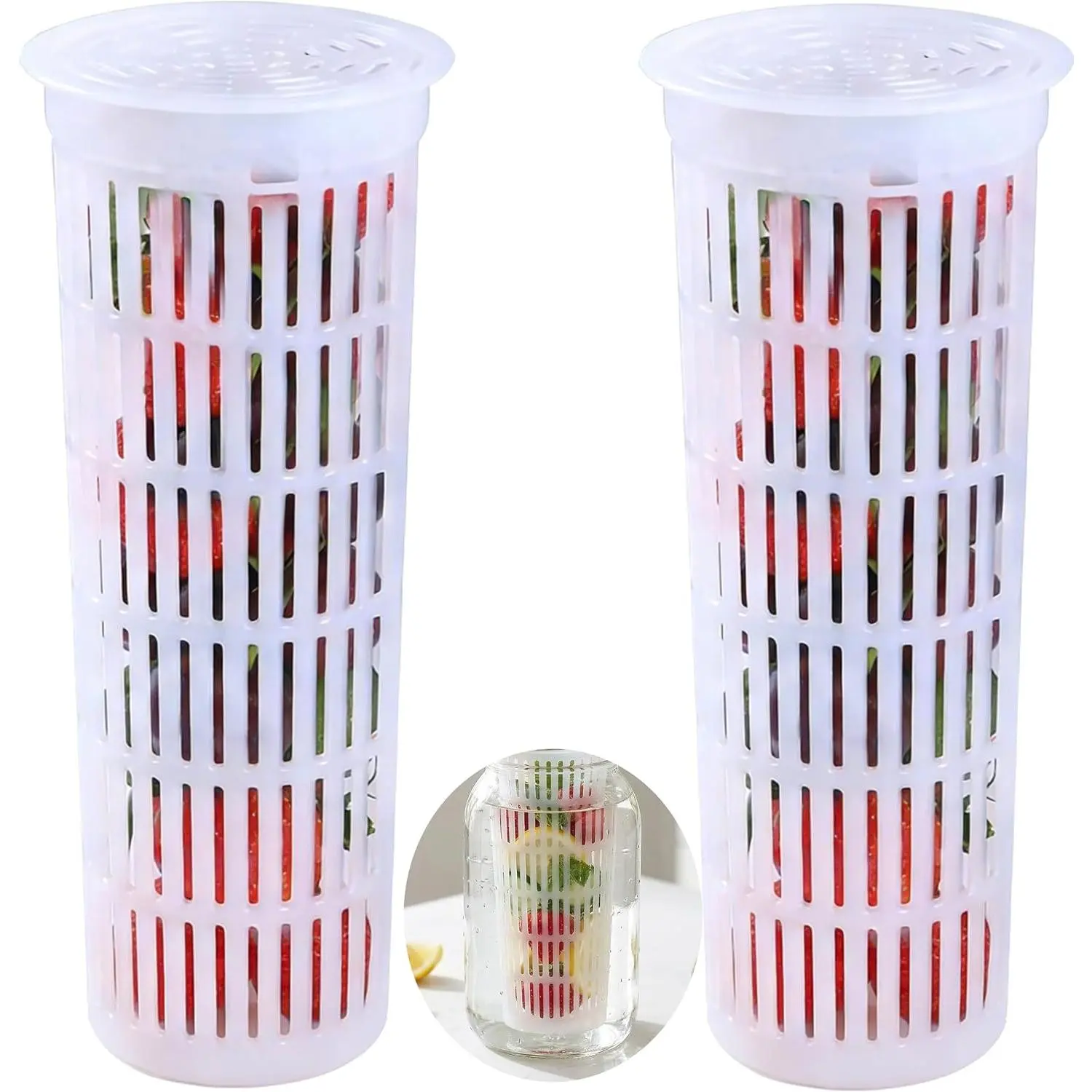 Mason Jar Fruit  Infuser Basket For Wide Mouth Half Gallon Mason Jug Or larger Water Infuser Pitcher Filter  Grade Strainer For Fruit Infused Water, Iced , Lemonade, Sun -2 Set