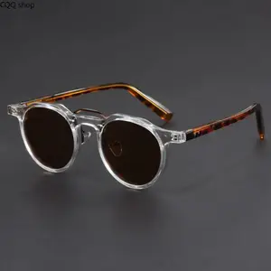 Unisex Retro-Inspired Round Transparent Frame Sunglasses - Polarized UV400 Anti-Glare Anti-UV, Tortoiseshell Temple Fashion Accessories for Adults, Men's Sunglasses, Daily Driving Outdoor Wear, Accessories Adults