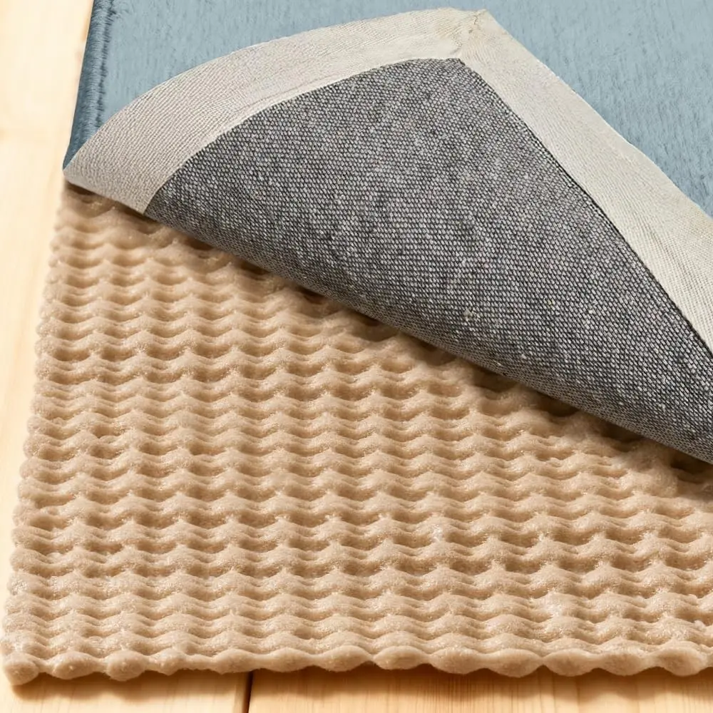 Premium Dual Sided Thick 5x7 Rug Gripper Pad for Hardwood Floors, Breathable Slip Resistant Pad Grips Under Carpet Area Rugs for Hard Surface Floor Protection, Easy Trim Mats, BeigeGift