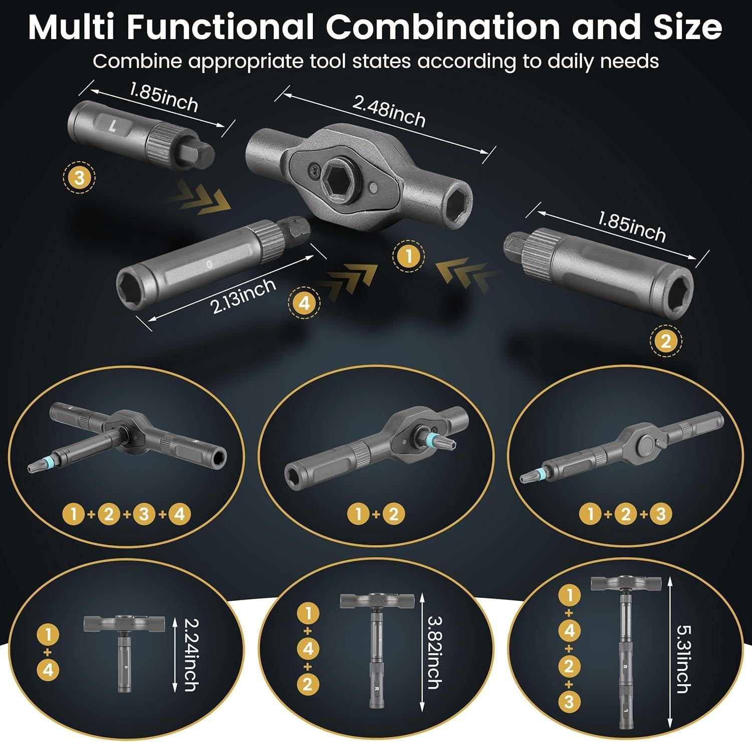 24 in 1  atchet Scewdive Set with Pecision Bits  Ideal fo  epais, DIY Pojects, and Electonics  Egonomic otatable atchet Handle and Stoage Case Pefect Holiday