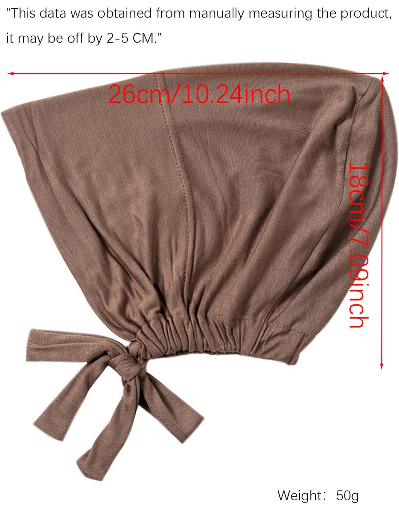 Solid Color Hijab Underscarves, Breathable Comfortable Hijab Undercap, Women's Modest Islamic Clothing Accessories for Daily Wear