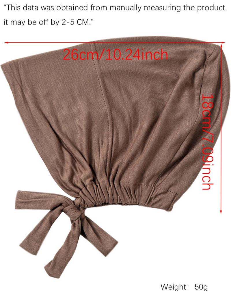 Solid Color Hijab Underscarves, Breathable Comfortable Hijab Undercap, Women's Modest Islamic Clothing Accessories for Daily Wear
