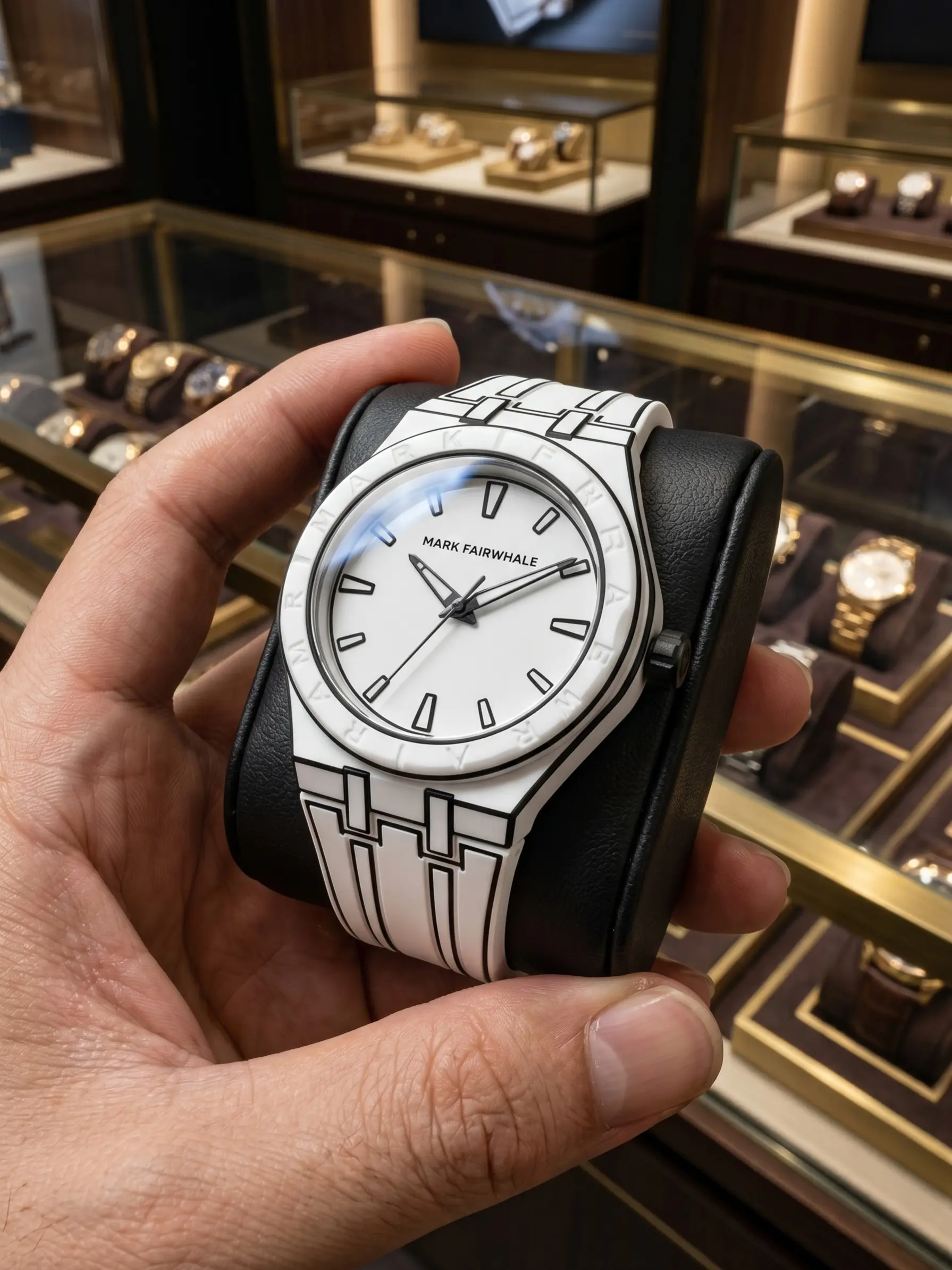 Mark Fairwahle Men's Quartz Watch, Analog Watches, Fashionable Minimalist Design, Sporty Graffiti Style, Unique Line Series, Model Fw-5110