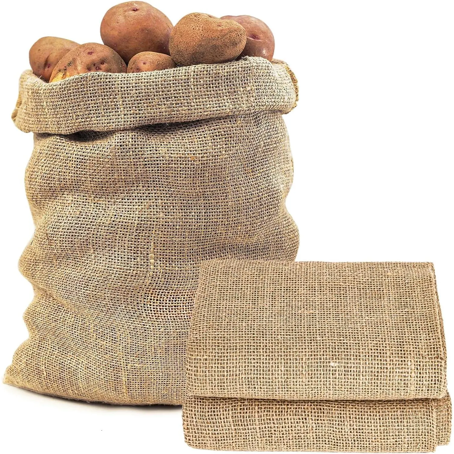 Burlap Bags for  - 2 count Large Burlap Sack, 18.5 x 27.5 Inch |  Sacks, Gunny Sacks for  Storage, Sack Race Bags,  Jute Bag with Rope, Halloween Decor,  Cover