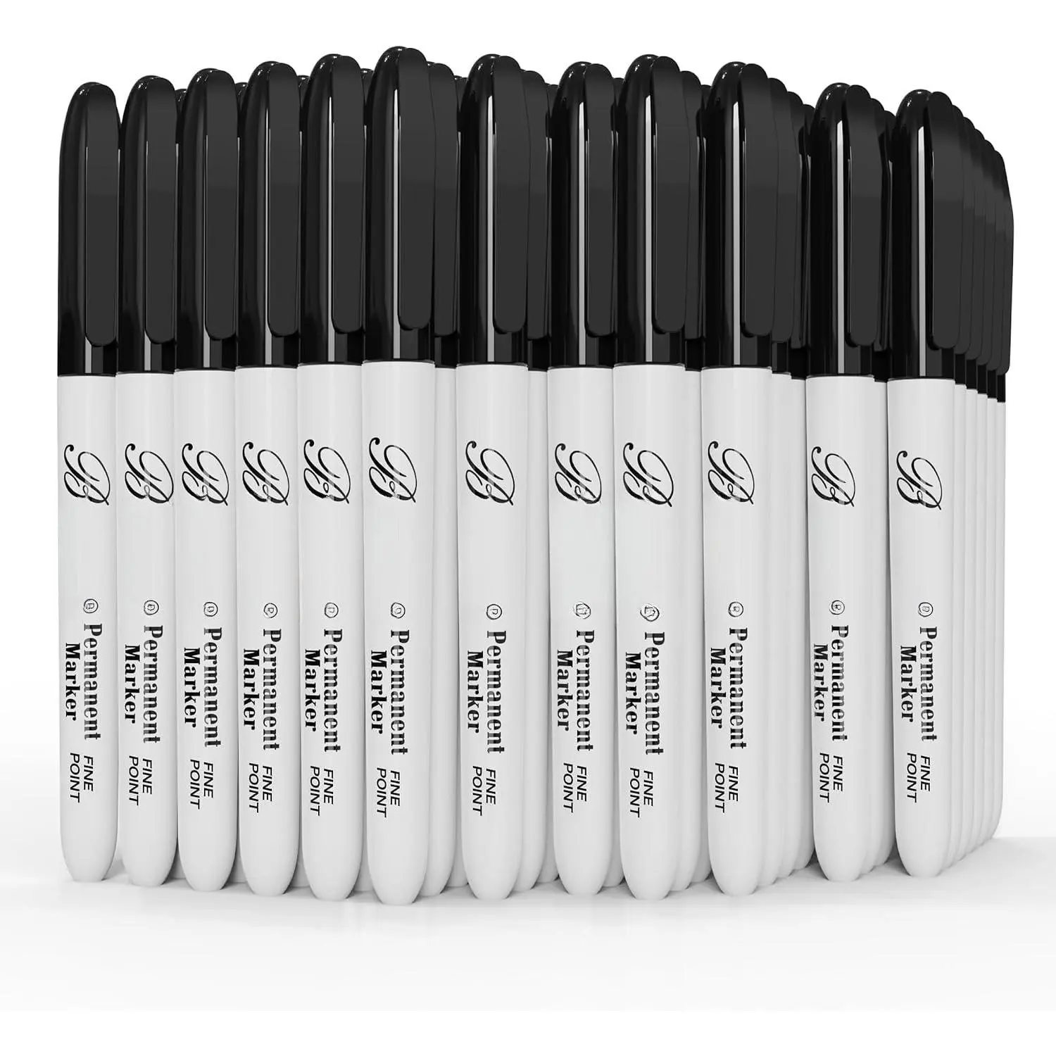Permanent Markers, 60 Count Black Permanent Markers, Fine Point,  & Smear Proof Markers, Quick Drying, Office Supplies for School, Office,