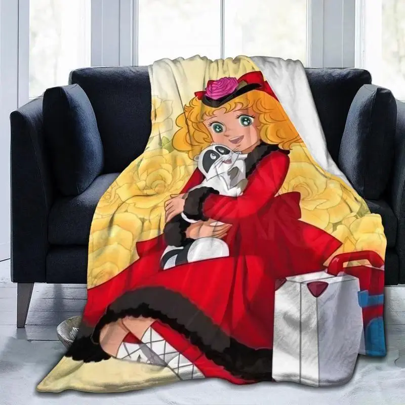 Candy Candy Anime Flannel Throw Blanket  Soft Warm All-Season Vibrant Mixed Colors with  Characters Cozy for Home Office Camping Perfect Gift for Sports  Music Fans Candy Decor Camping Warmth Accessory Whimsical Design Detailed Illustration Roses Moonlit