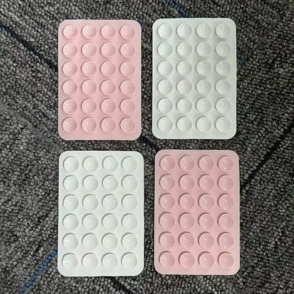 4 Pack Silicone Suction Cup Phone Mount Sticker Strong Adhesion for Smooth Surfaces Reusable Washable Universal Phone Holder Compatible with All Phones