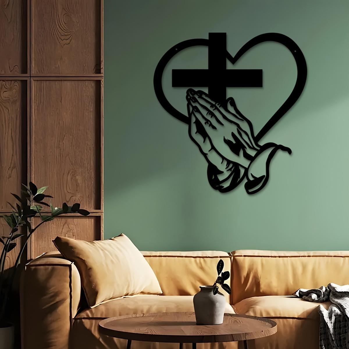 Metal Cross Wall Decor, Iron Art Home Hanging Ornament