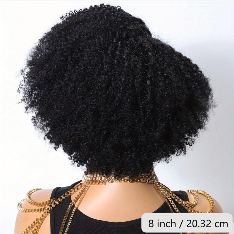 Fashion New 250% density Short Pixie Cut Afro Kinky Curly Bob Wig 4x1 Lace Human Hair Wigs For Women Brazilan Ombre Blonde Highlight Brown Afro Kinky Curly Human Hair Wig With Bangs