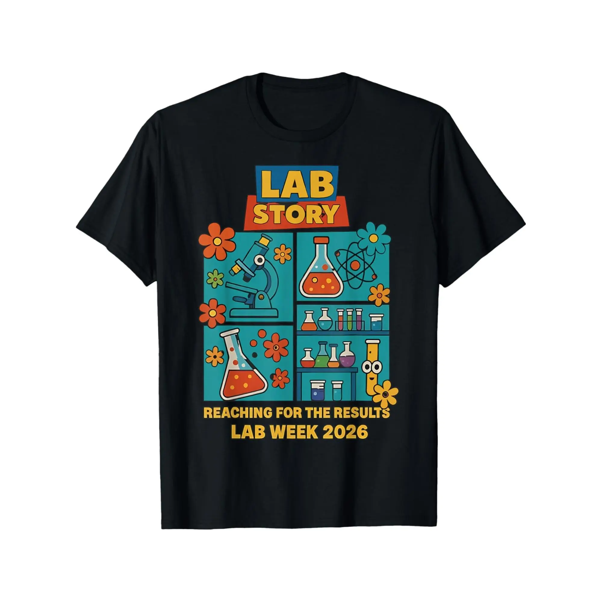 Lab Week 2026 Medical Laboratory Technician T-Shirt - 100% Cotton Round Neck Short Sleeve Casual Shirt with Lab-Themed Suitable for Lab Professionals, Year-Round Wear & Gift for MLT Week Celebration