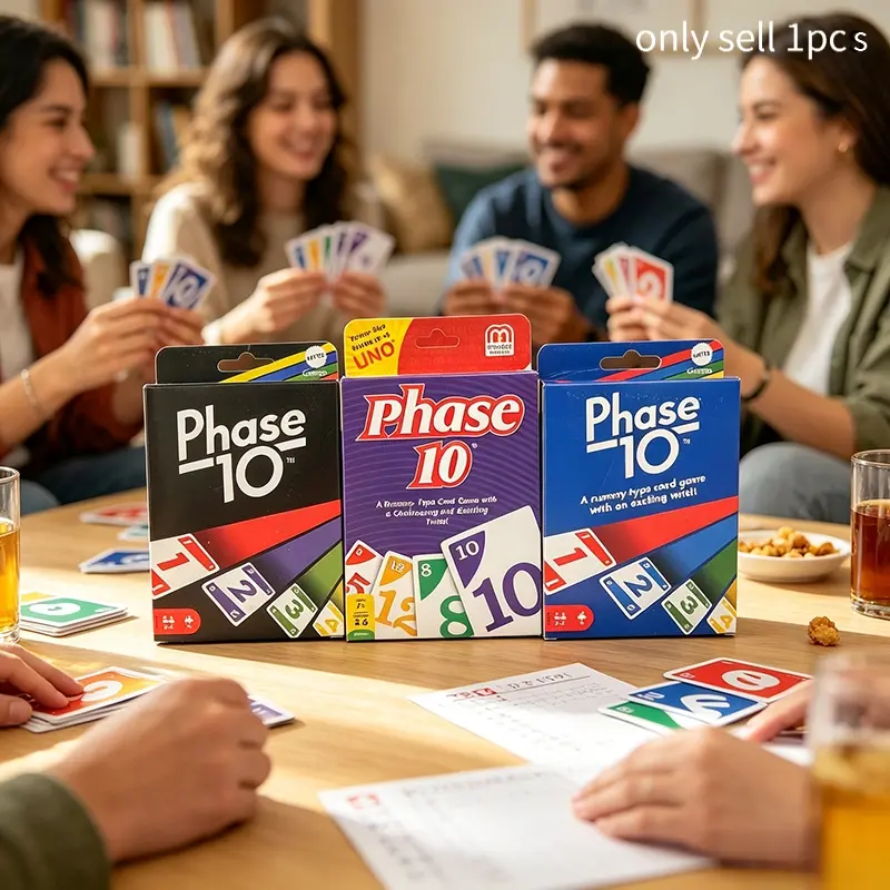 Phase 10 Card Game Family Party Game Night Essential Multi-Player Entertainment Drinking Party Games For Adults Tabletop Game For Bachelorette Parties,Ideal For Travel, Camping & Friend Gathering