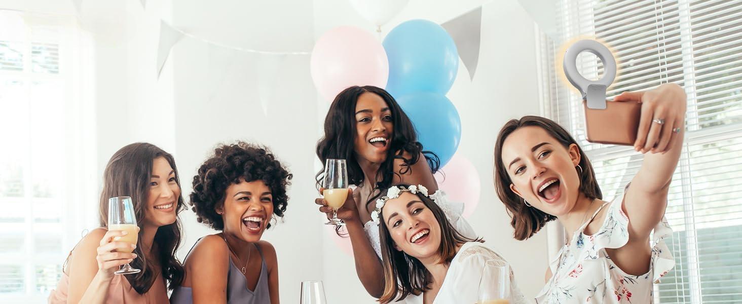 Rechargeable Selfie Ring Light with 60 LED, 3 Modes & 5 Brightness Levels – Portable Clip-on Phone Light for Photography, Zoom Meetings, Makeup, TikTok, Vlogging, Live Streaming, Works with Smartphones, Laptops, Tablets