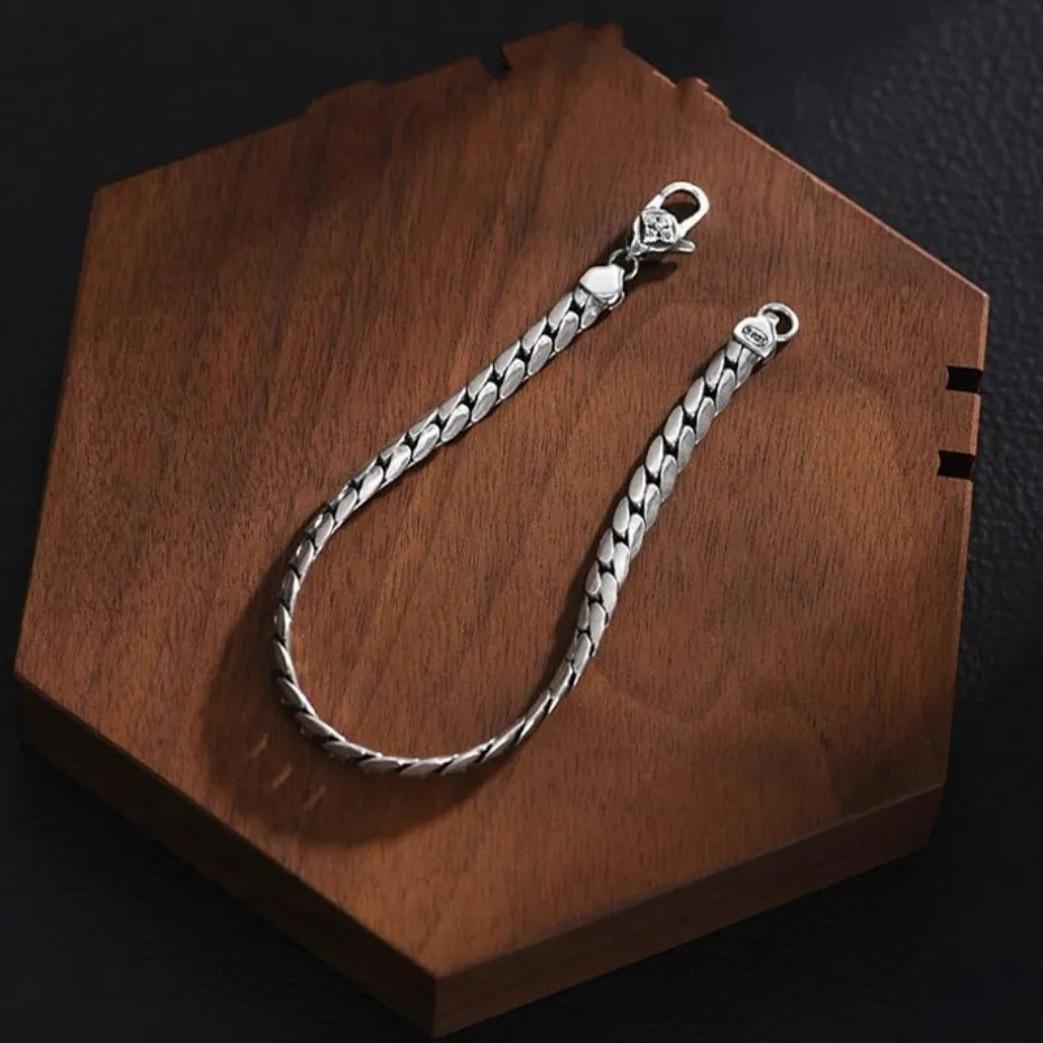 S925 Sterling Silver Cuban Bracelet for Men & Women, Handwoven Elegant Chain Jewelry Gift
