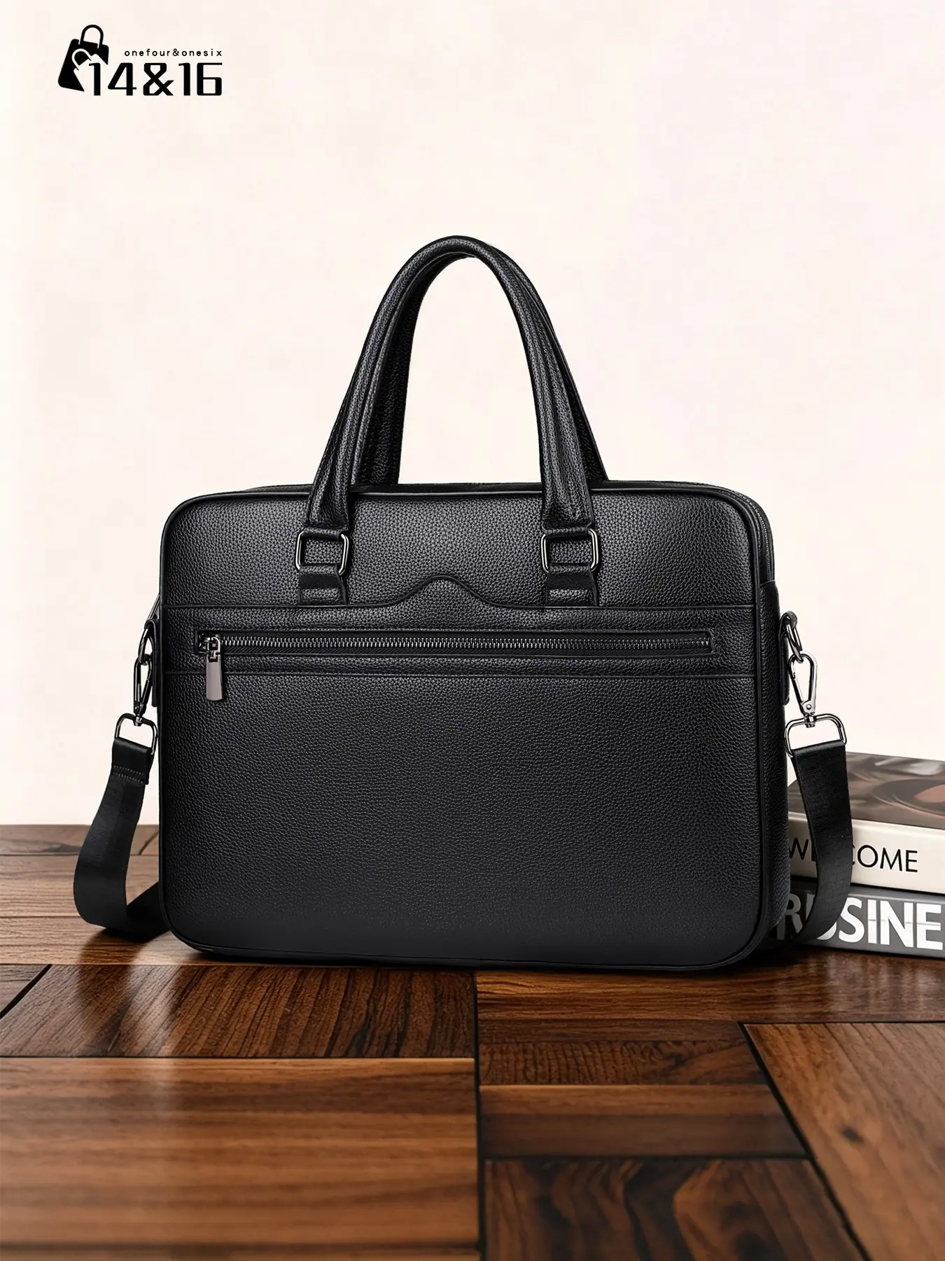 Men's Business Briefcase, Genuine Leather, Slim Design, Laptop Storage, Lightweight Fashion, Ideal Mother's Day Gift