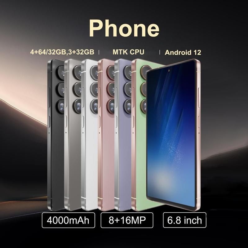 FUFFI 6.8 Inch Smartphone, 4+64GB ROM,1 Count 4G Network Unlocked Phone, Android 12.0 Version 8+16MP Cellphone, Dual Card Phone for Home & Office