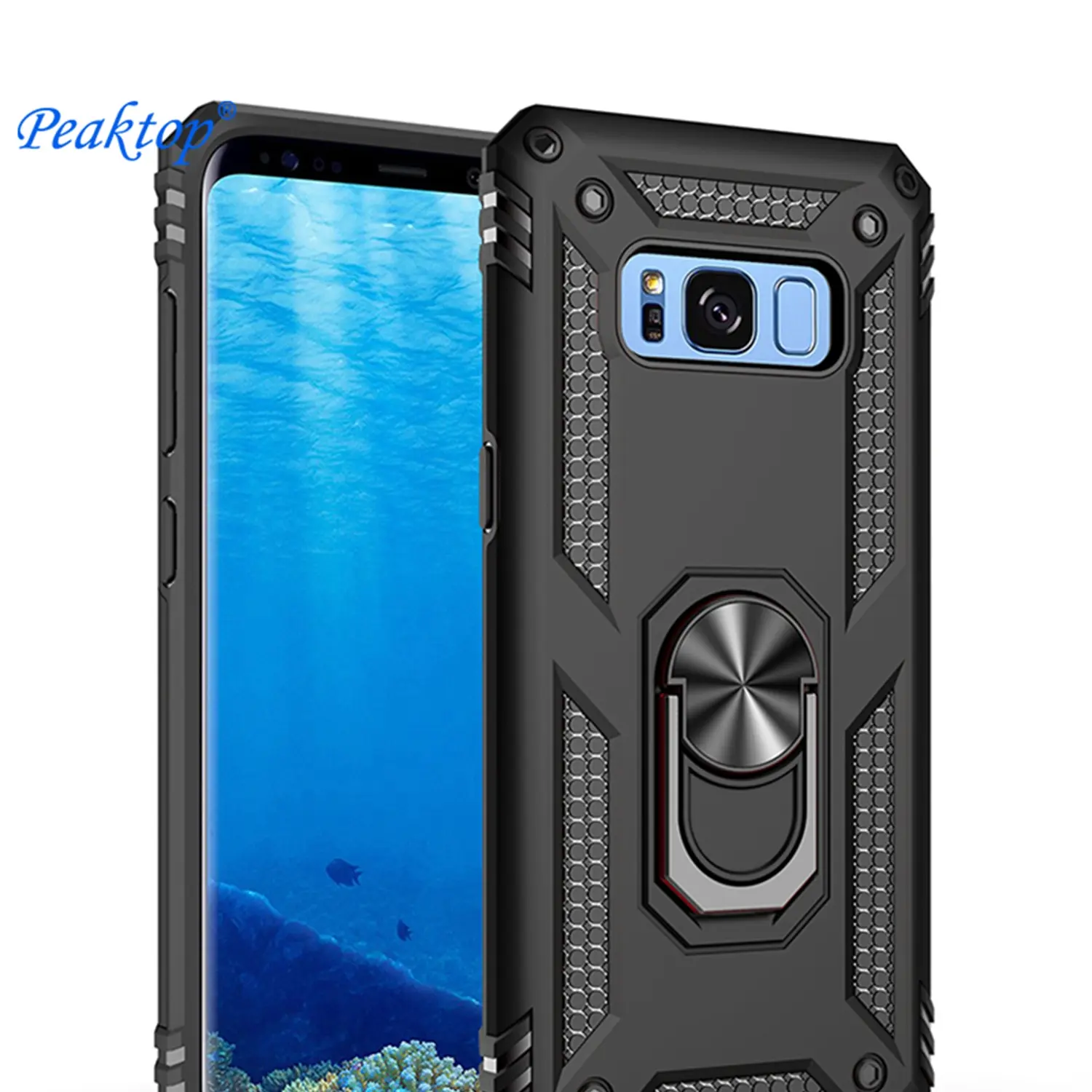 Case for Samsung Galaxy S8 Shockproof, Military Grade Rotatable Ring Stand, Durable Thickened, Anti-Slip Design, Protective Shockproof Cover for Samsung Galaxy S8 Phone Case