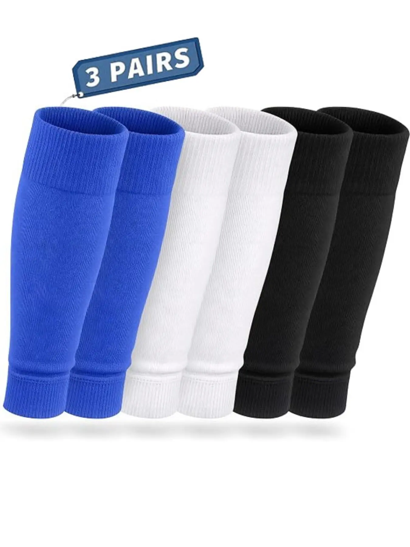 High Elasticity Professional Soccer Socks, Adult Anti-Slip Mid-Calf, Long Cuff Design, 3 Pairs Pre Cut, for Football Baseball Rugby