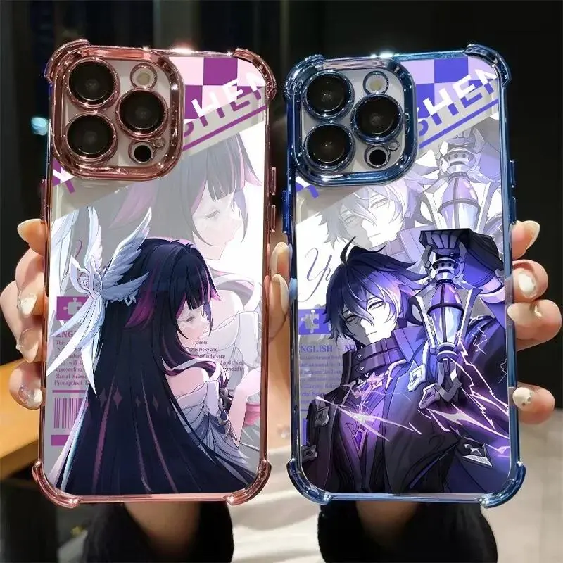 Genshin Impact Flins Phone Case For iPhone 17 Promax 17Air 16 Plus 15 14 13 12 11 Pro & Samsung Galaxy S26 Ultra S25 S24 S23 FE Plus EDGE Anti-Drop Anti-Fall Transparent Shockproof TPU Smartphone Back Cover