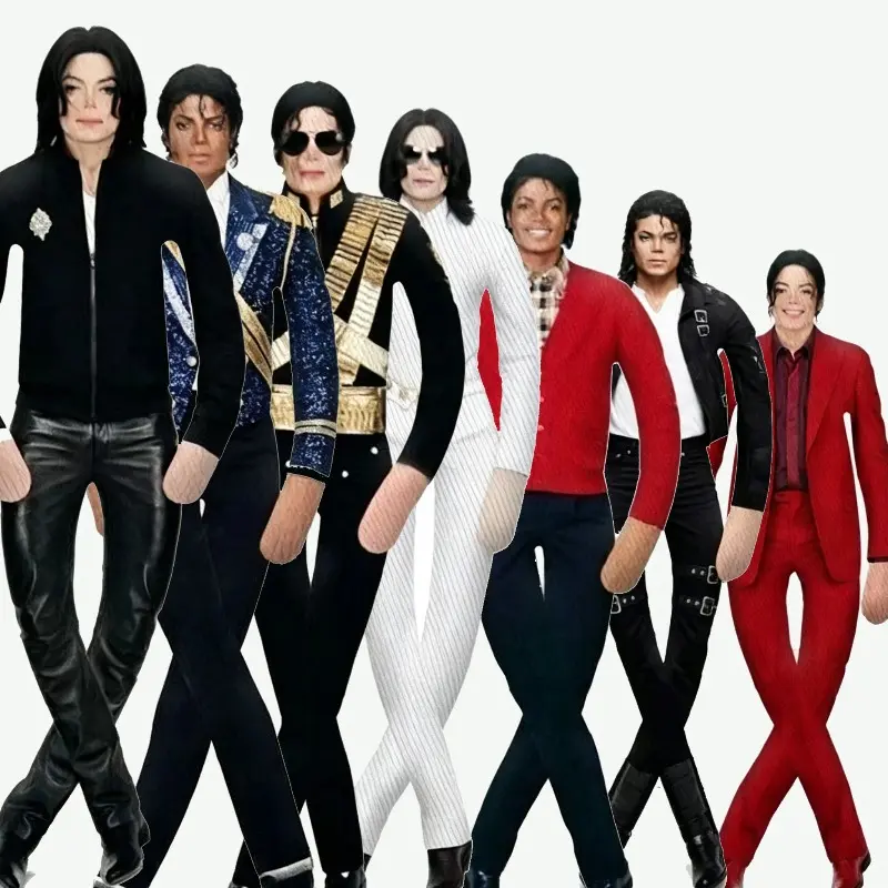 @Michael Jackson Cosplay Prop Doll Pop Abstract Plush Doll Skeleton Poseable MJ Rat Dry Figure Funny Collectible Gift For Fans