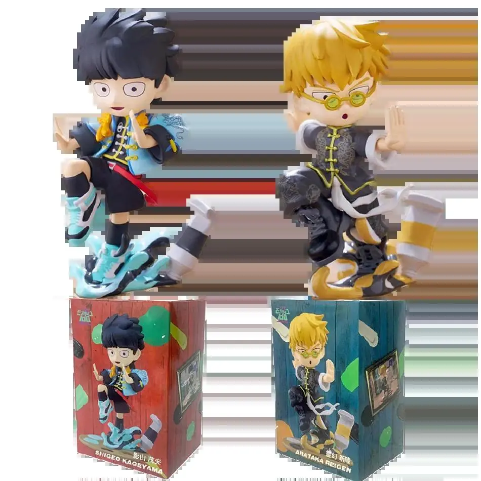 New Mob Psycho 100 Anime Figures Gk Reigen Arataka Q Version Kawaii Standing Palm Series Model Doll Desktop Ornament Collect Toy