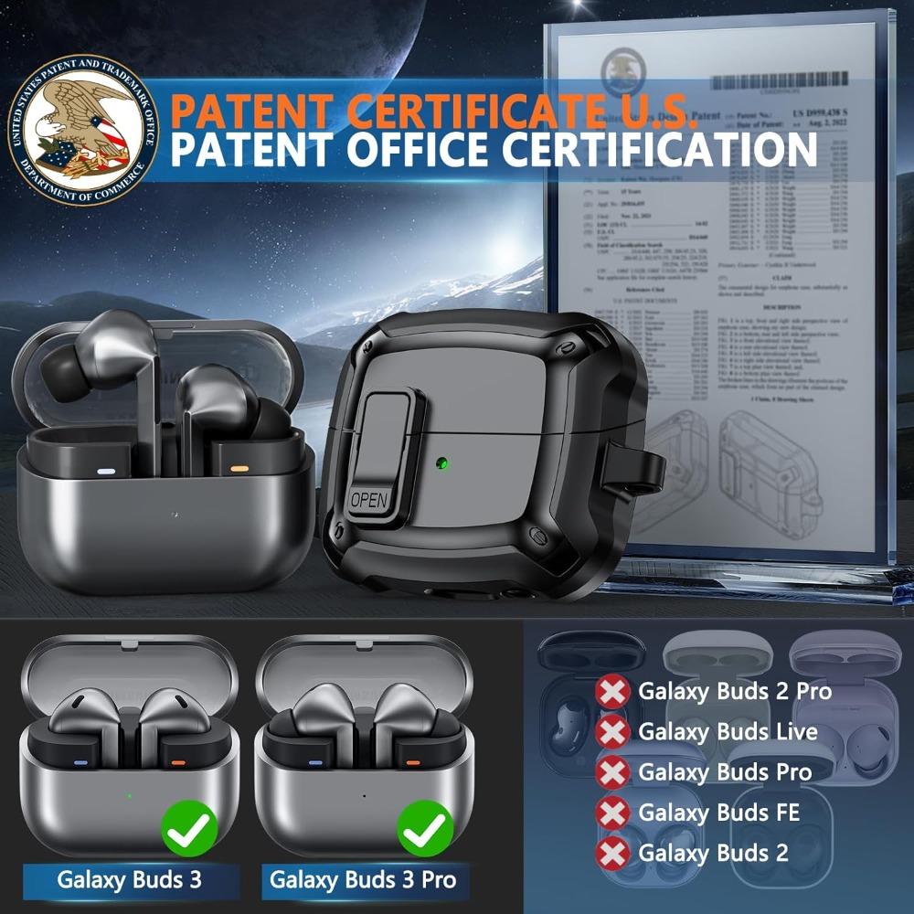 BASIC SUPPLY Compatible with Galaxy Buds 3 Pro Case(2024),Buds3 FE (2025),Buds 3 Case (2024) With Secure Lock Clip & Cleaning kit -Black BASIC SUPPLY Compatible with Galaxy Buds 3 Pro Case(2024),Buds3 FE (2025),Buds 3 Case (2024) With Secure Lock Clip & Cleaning kit -Black