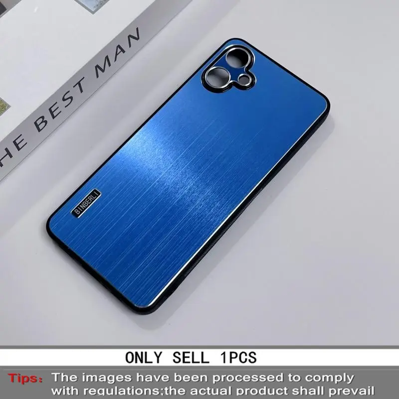 Fashion Brand Brushed Metal Phone Case Casing for Samsung Galaxy A06 / A16 Smartphone Accessories | Summer Heat Dissipation, Anti-Slip & Shockproof Protective Cover, Minimalist Style