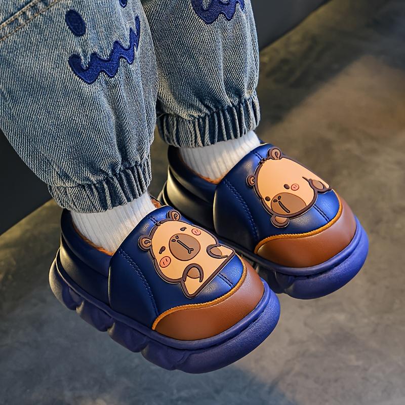 1 Pair of Capybara Kids' Slippers for Autumn and Winter, Boys' Indoor Home Plush Slippers for Girls, Cute Cartoon Slippers, Lightweight Slippers, Soft Slippers, Slippers For Girls, Slippers For Boys