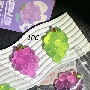 New Transparent Crystal Grape Shape Soft Toy, Stress Relief Tool, Gel Material, Helps Alleviate Pressure, Relaxing Mood Booster