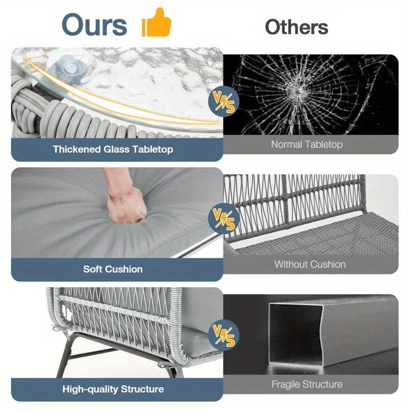 5-Person Modular Patio Conversation Set in Gray-Weather-Resistant Cushioned Sectional with Interchangeable Modules, Durable All-Weather Wicker Construction, UV-Protected Gray Fabric Cushions with Removable/Washable Covers