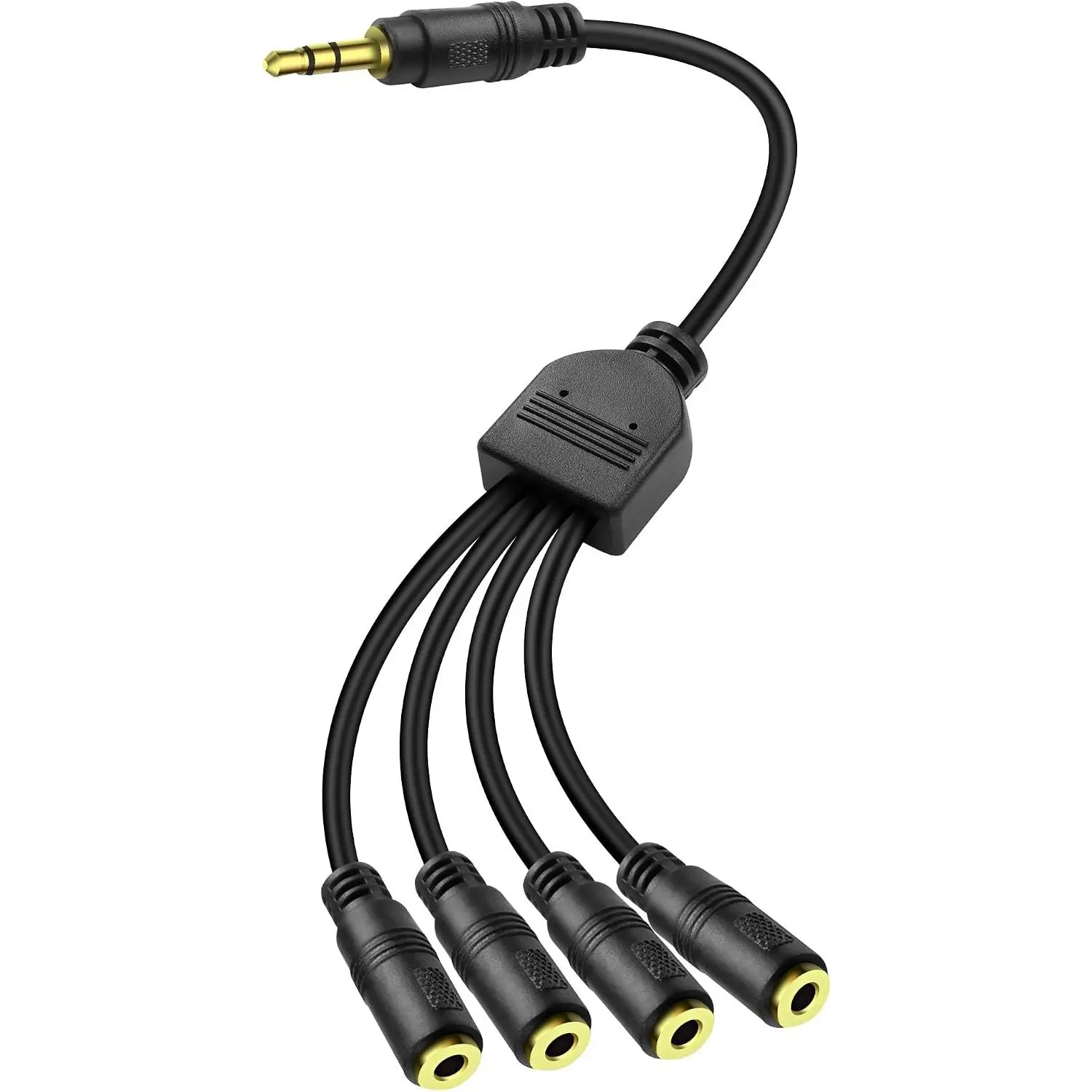 3.5mm Splitter  1 to 4 Ways,1/8 inch 3-Pole TRS 1 Male to 4 Female Audio Stereo Splitter Extension  3.5mm Audio 1 Input 4 Output Headphone Headset Extender Cord (30CM)