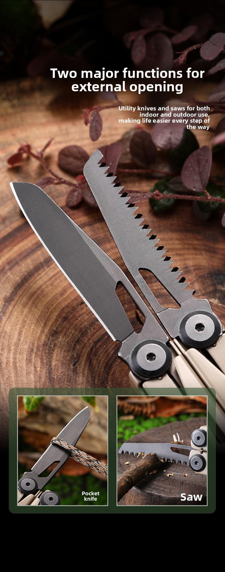 25-in-1 Multifunctional Survival  Pliers - Stainless Steel Outdoor Camping  with Fire Starter, Screwdriver Bits & Safety Whistle for Emergency & Daily Use micro  tech   tenable   gerber     men sharp surgical carbon steel  blade camping knives