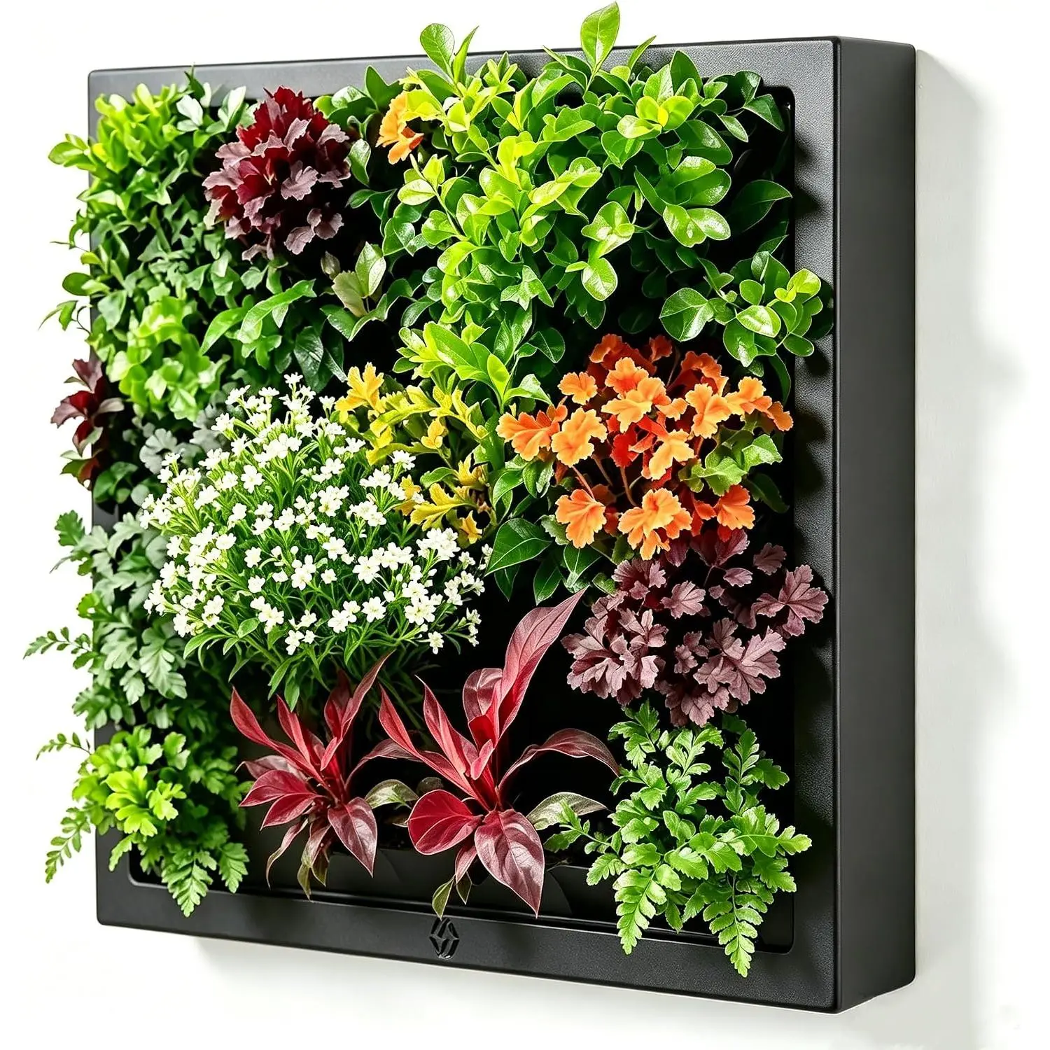 Wall-Mounted Planters Indoor, Living Wall Planter with 4 Pots - Vertical Planter Wall &  Planter for , Office, Balcony or Shop No Assembly Required (Black)