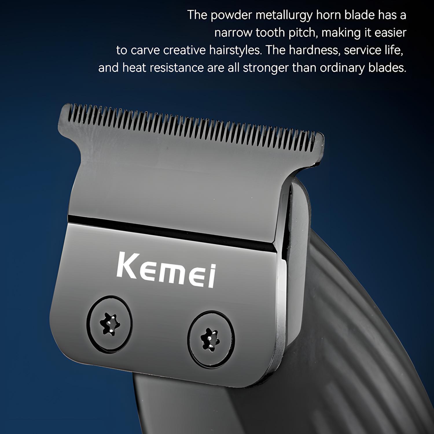 Kemei KM-1669 9000RPM High Power Wireless Professional Barber Machine, Hair Clipper Trimmer with Charging Stand, Hair Trimmer for Men