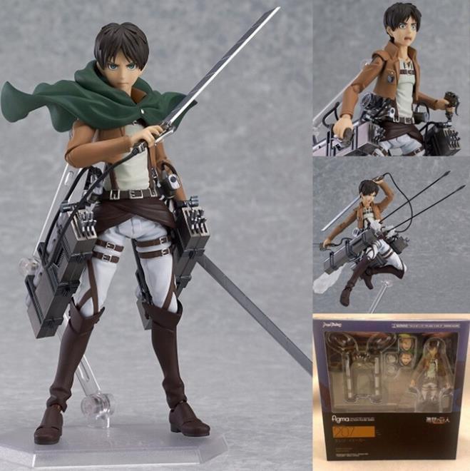 Figma 3 Style Attack on Titan Anime Shingeki no Kyojin Scouting Legion Levi Boxed PVC Action Figure Model Toy Gift