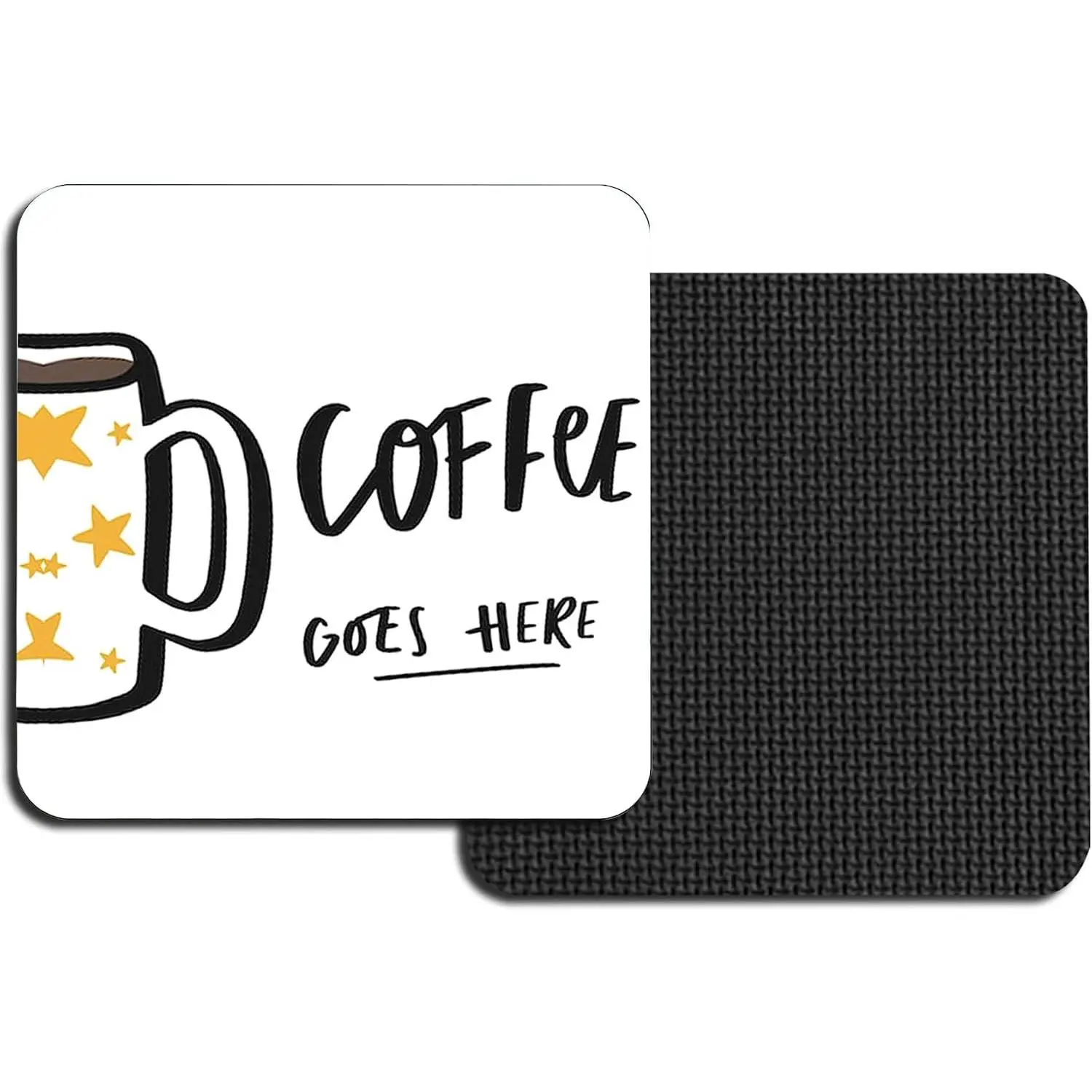 2 count Square Coffee Coasters for Drinks, Funny Drink Coasters Decor | Coffee Coaster for Office Table Kitchen Desk  Bar Decoration, Birthday Gifts for Women Men Mom Coffees Lover