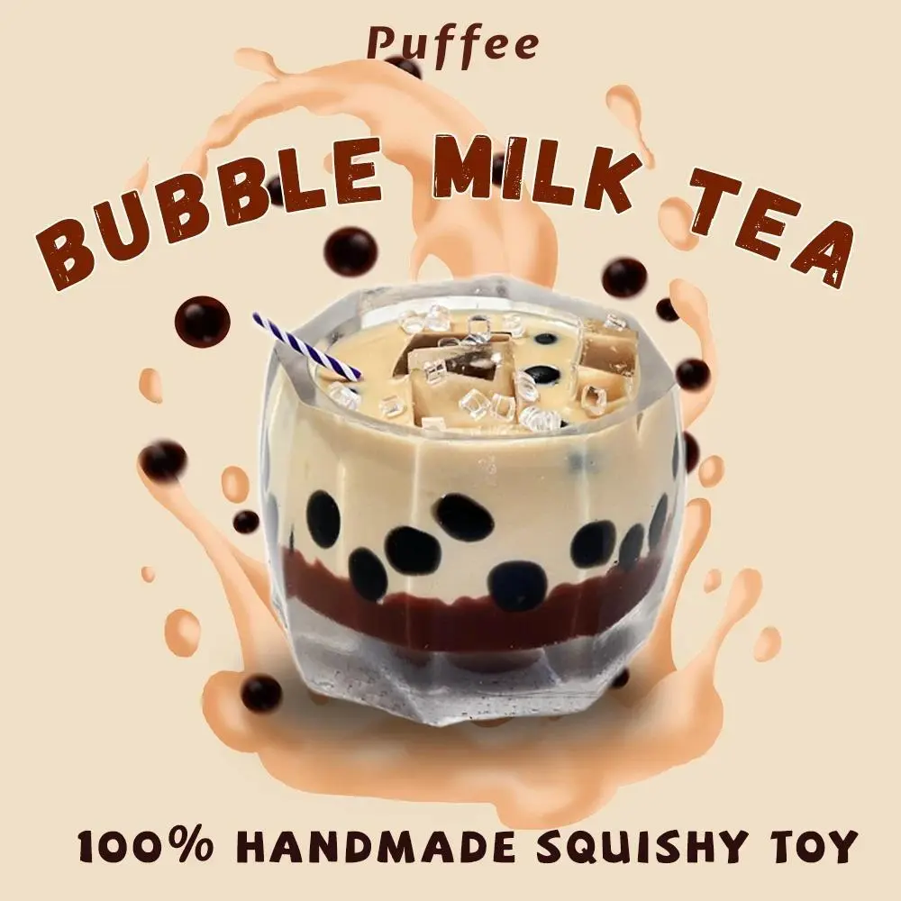 Bubble Milk tea Food-grade Silicone Squishy Toy, Marshmallow Hot Cocoa, Creamy Soft Adhesive Toy, Taba Squishy, Boba Drinks