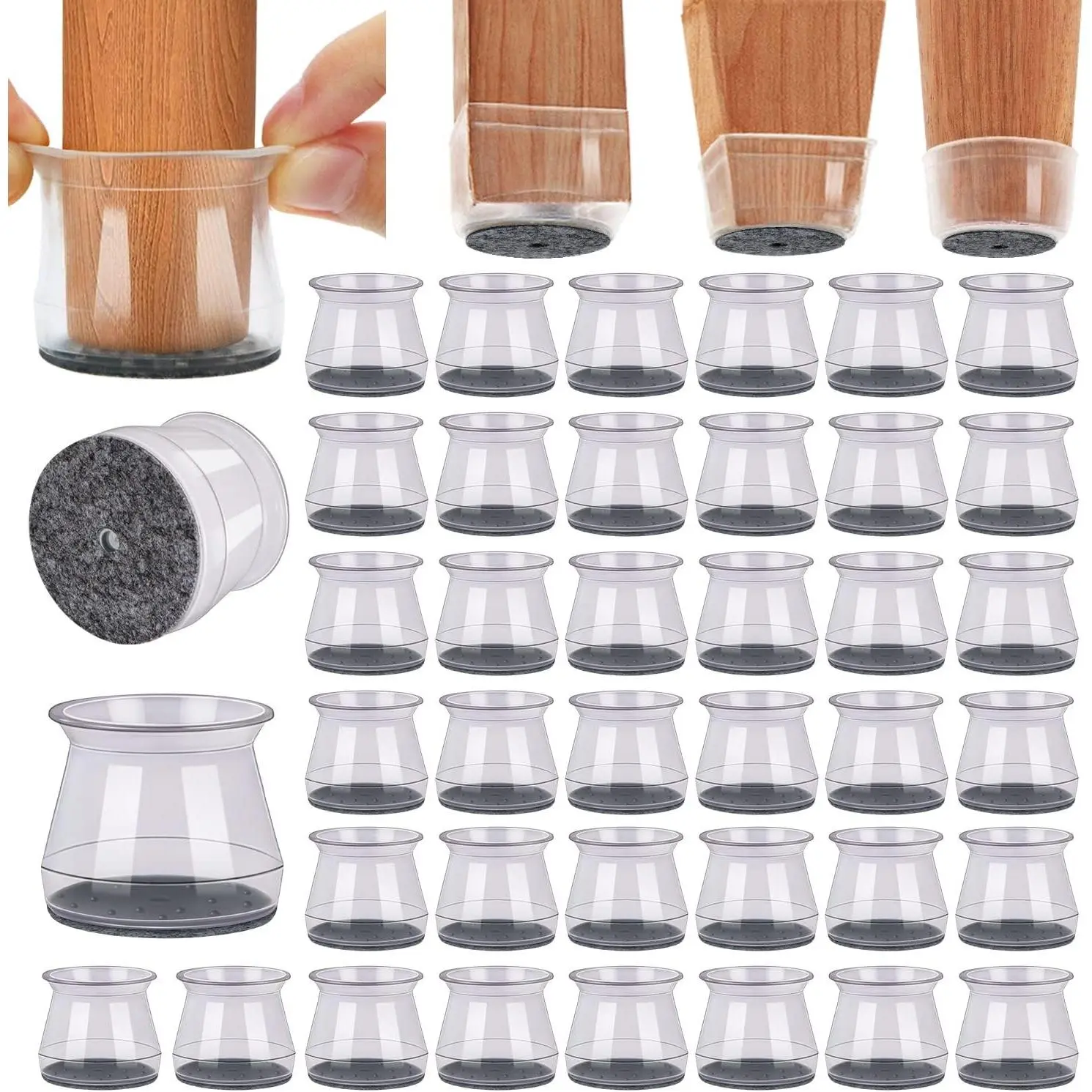 40Pcs Chair Leg Floor Protectors for Hardwood Floors Anti-ScratchGift