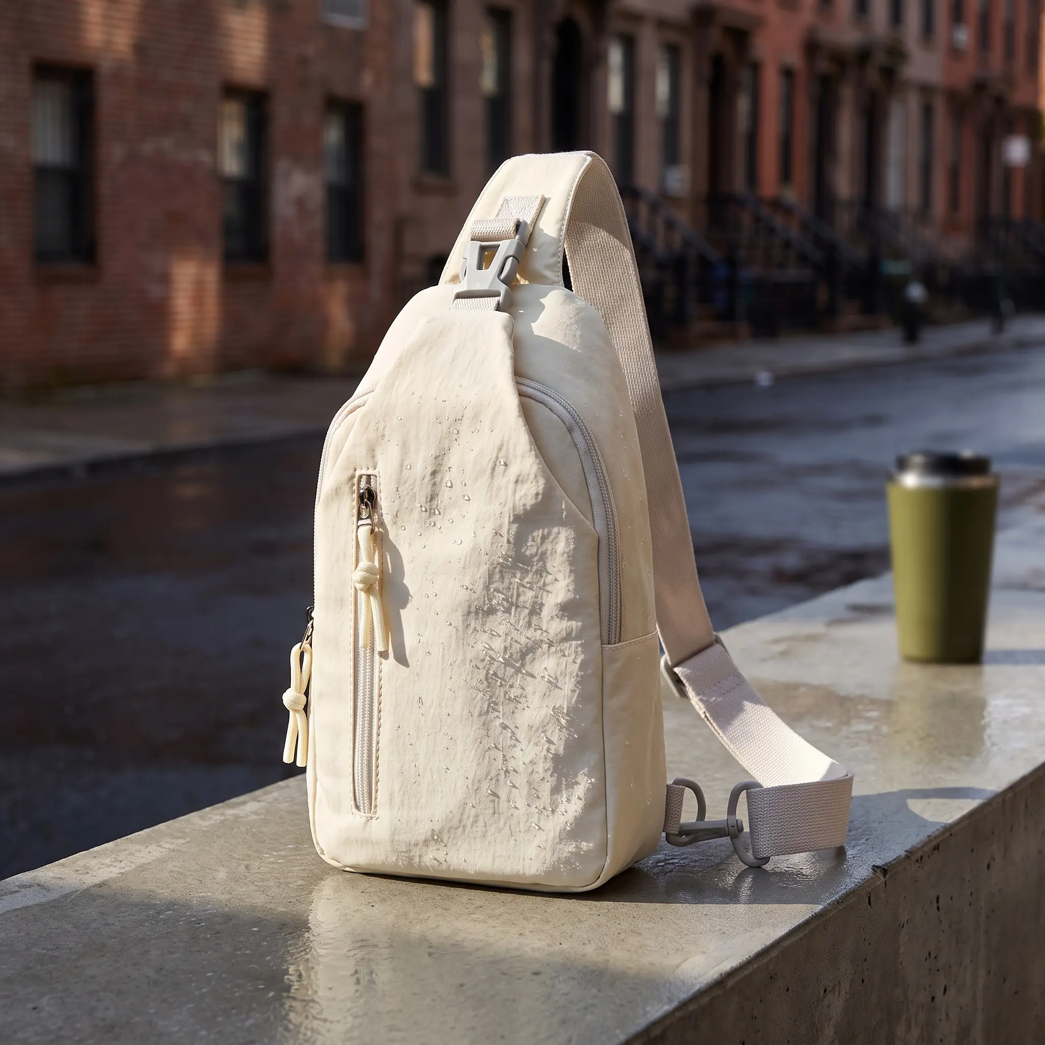Unisex ultra-lightweight waterproof chest bag—an anti-theft nylon crossbody/sling bag perfect for daily commuting; features a solid-color, gender-neutral design and is a travel essential.